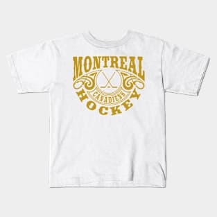 Vintage Retro Montreal Canadiens Hockey Kids T-Shirt